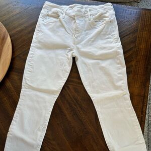 Authentic Mother jeans off white raw hem